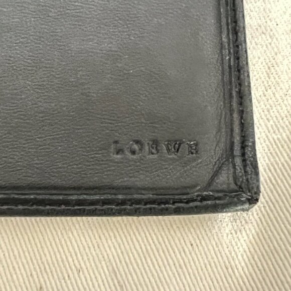 $1069 Authentic LOEWE Unisex Black Leather Long Bifold Wallet 7.4 X 3.6 X 0.4 - Picture 6 of 12